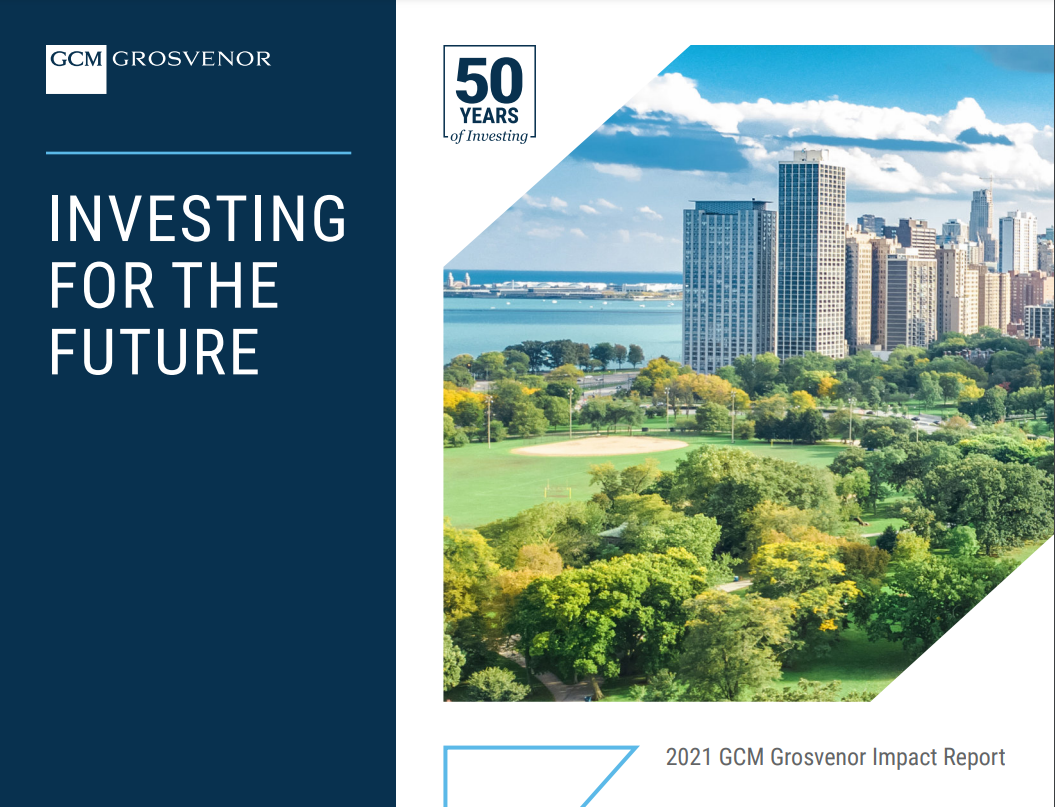 Report cover that says "Investing for the Future"