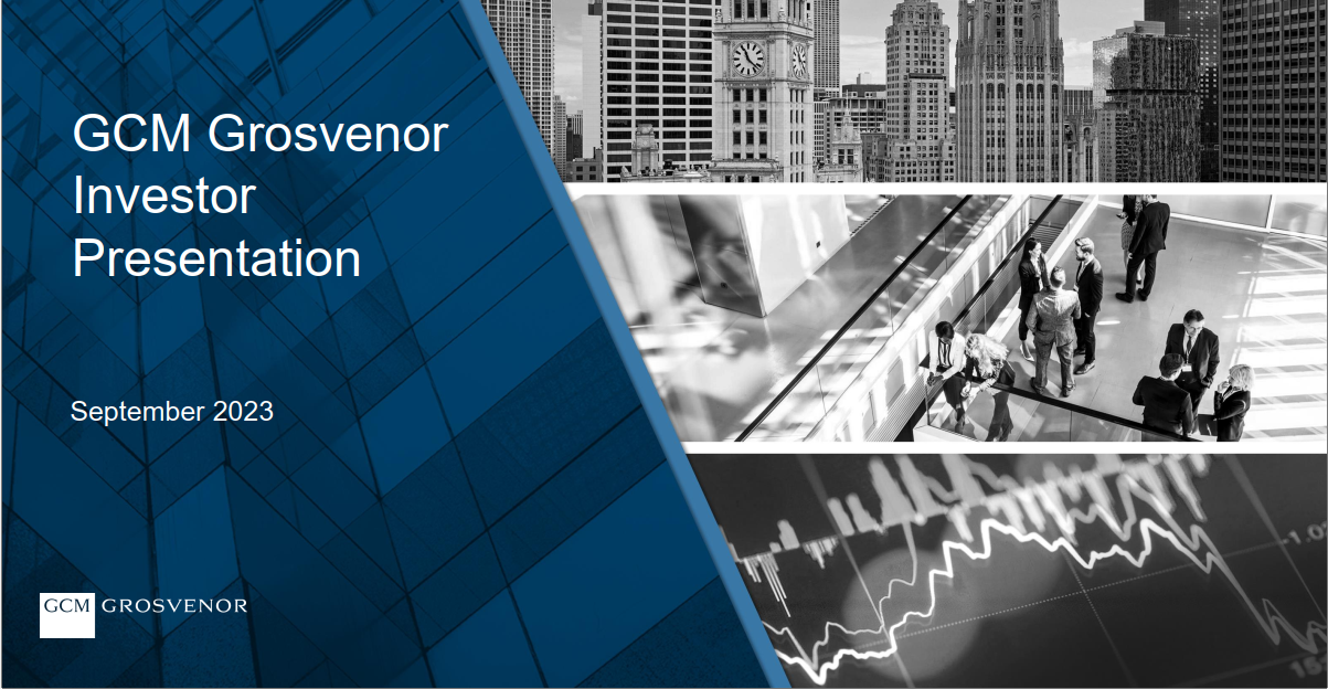 GCM Grosvenor Investor Presentation cover from September 2023