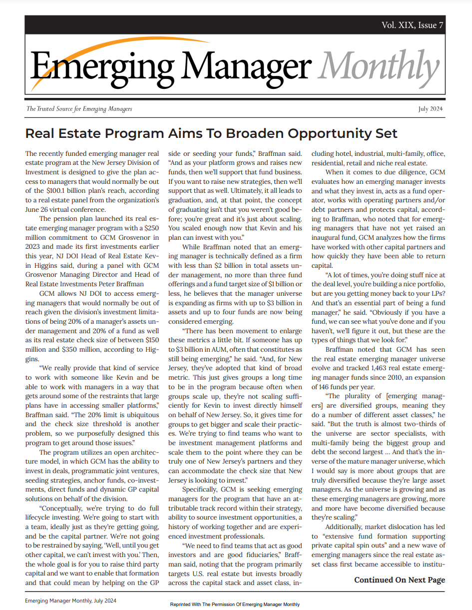 Thumbnail of the Emerging Manager Monthly July issue