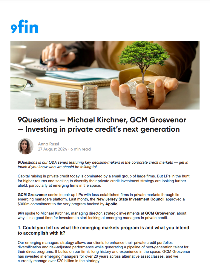 Thumbnail of the 9Fin interview with Mike Kirchner