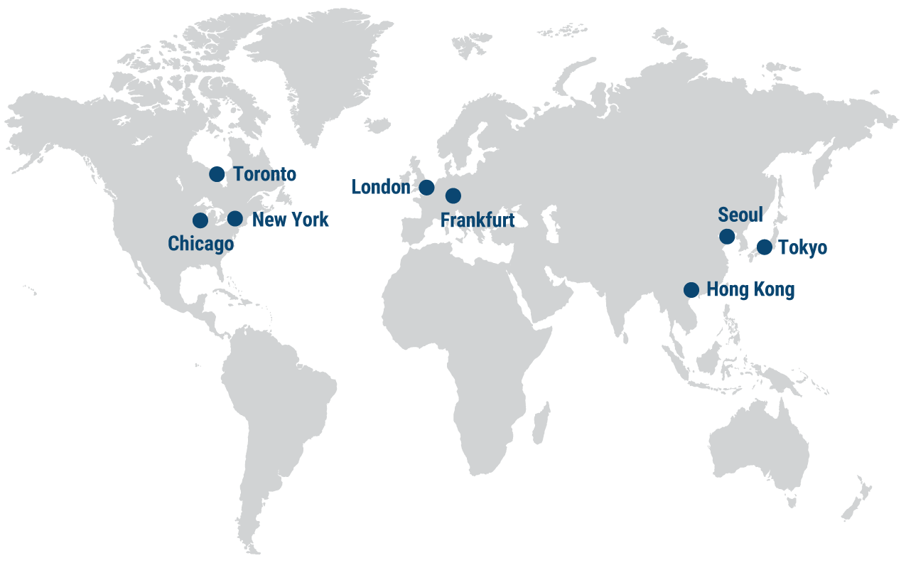 Map of GCM Grosvenor office locations