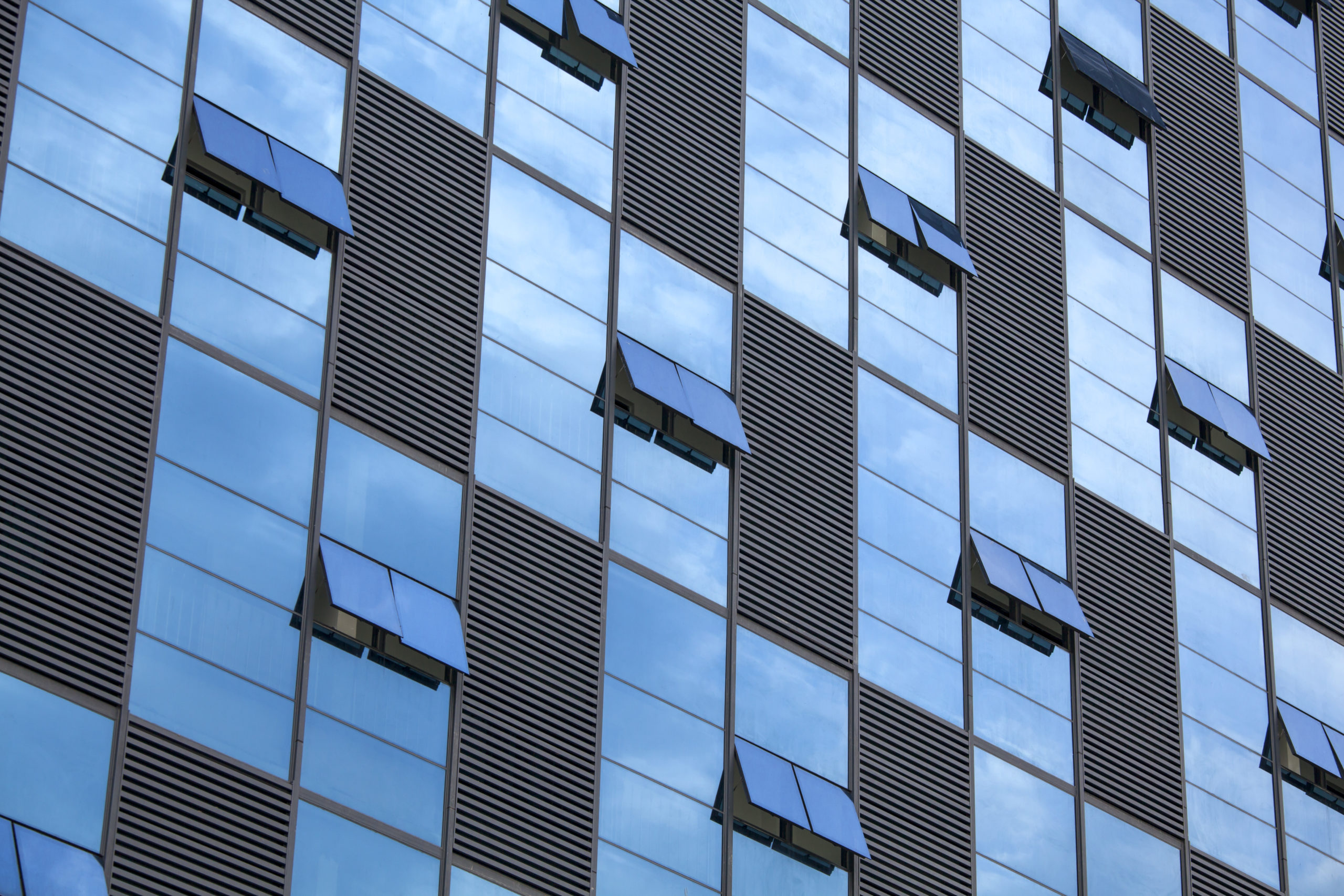 Blue geometric windows