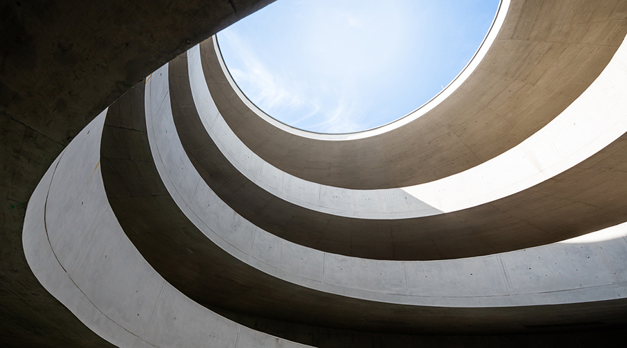 Curved architecture with sky visible at the top