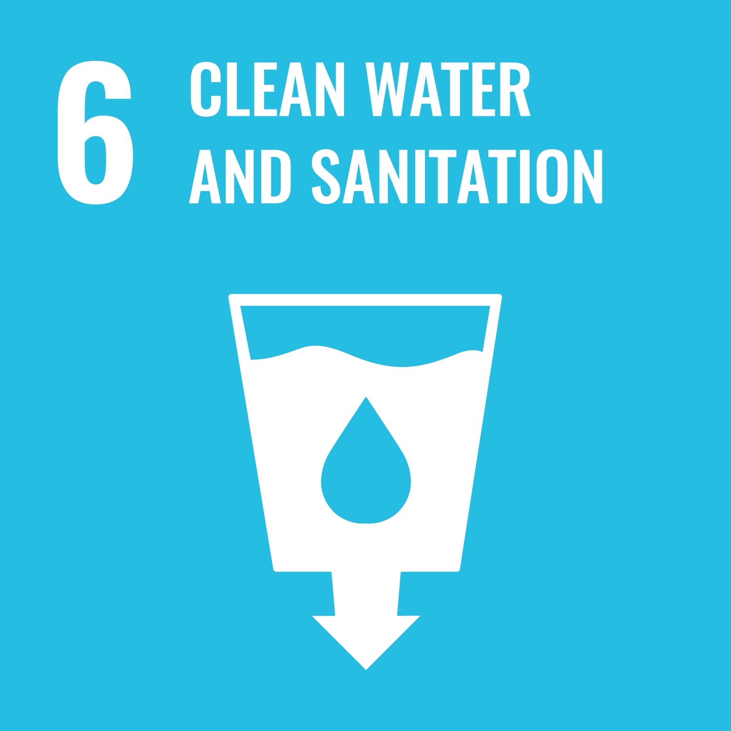 SDG 6 icon clean water and sanitation